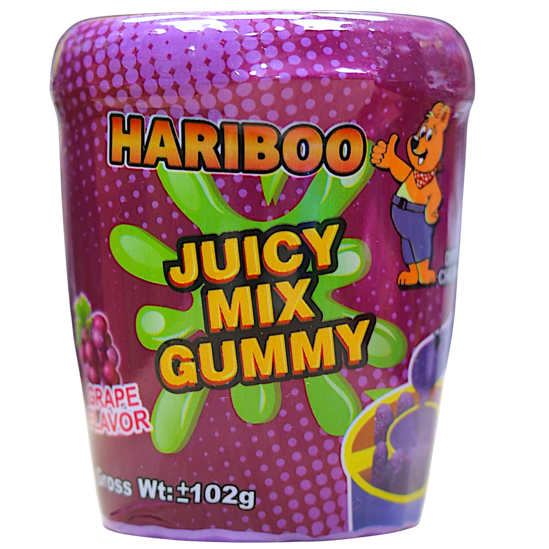 آبنبات ترش ژله‌ای هاریبو مدل Juicy Mix Gummy طعم انگور وزن 102 گرم – دیپ اند چو