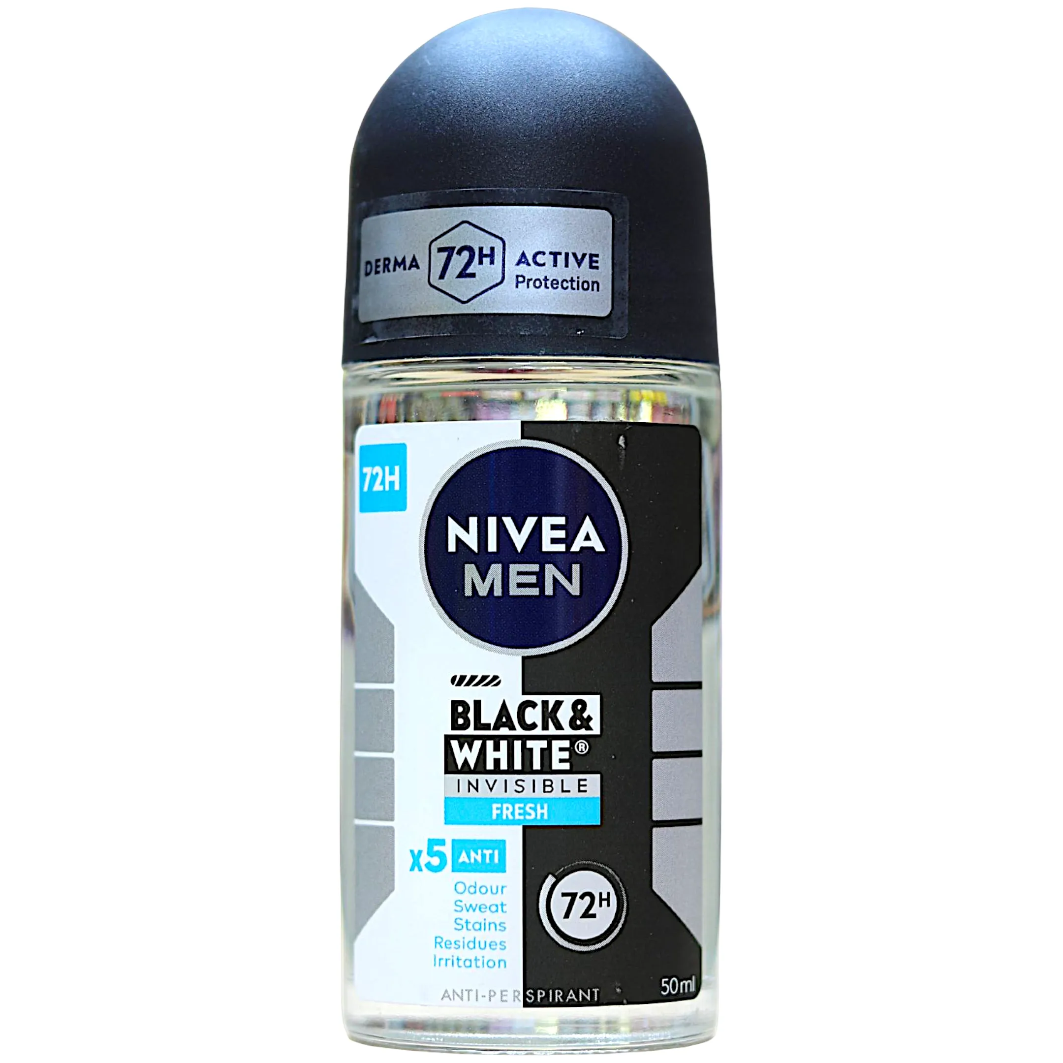 مام رول ضدتعریق مردانه نیوآ من مدل Black & White Invisible Fresh – محافظت ۷۲ ساعته بدون لک