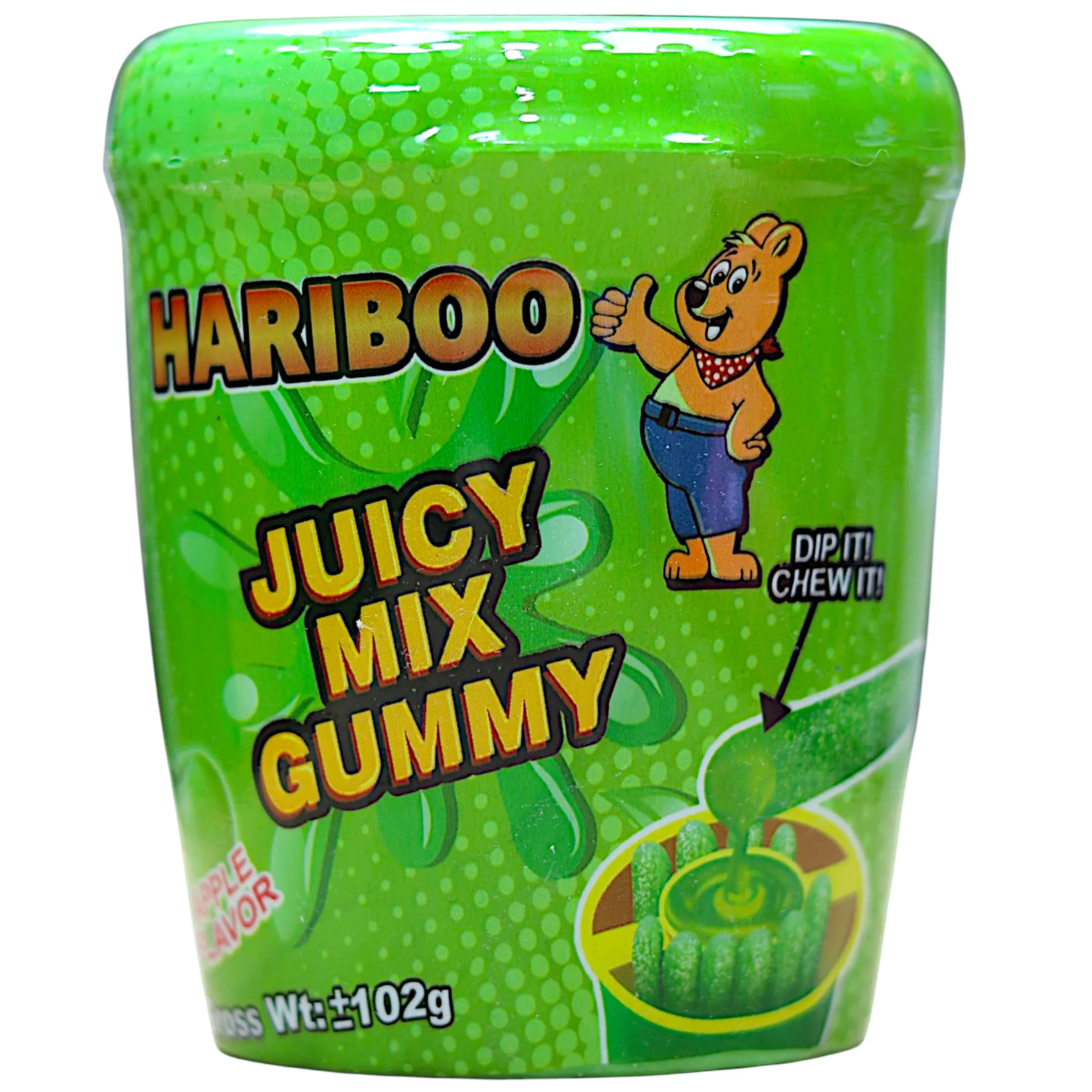 آبنبات ترش ژله‌ای هاریبو مدل Juicy Mix Gummy طعم سیب وزن 102 گرم – دیپ اند چو